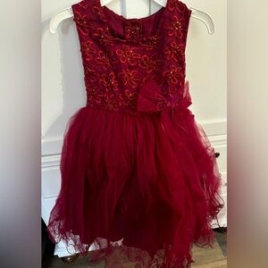Lida Burgundy Bow Girl’s Pageant Dress NWT Size 4T